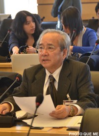 Ông Võ Văn Ái phát biểu tại LHQ Genève