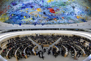 Khóa họp lần thứ 22 của Hội đồng Nhân quyền LHQ tại Genève hôm khai mạc 25-02-2013 (AFP)