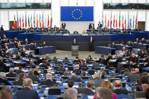 Một phiên họp của Nghị viện châu Âu ở Strasbourg miền đông nước Pháp vào tháng 2 năm 2013 (Photo AFP)