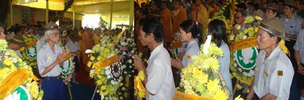 Đại diện Gia Đình Phật tử các vùng, miền, quận, huyện về chùa Từ Phong Lan Nhã tham dự lễ tang