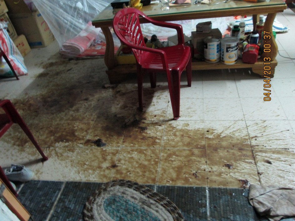 Water, rotten fish and excrements thrown into the house